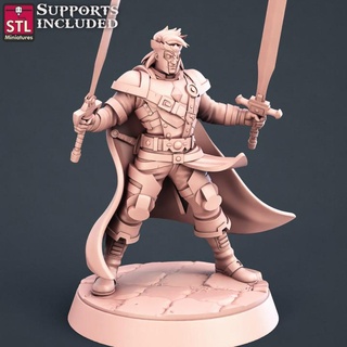 warrior male stl miniatures Tabletop Characters & Creatures Fantasy Universe Store fantasy hero human wargames character tabletop dnd 3d print model - Mito3D
