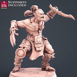 warrior orc stl miniatures Tabletop Characters & Creatures Fantasy Universe Store fantasy hero modular wargames character weapons tabletop dnd 3d print model - Mito3D