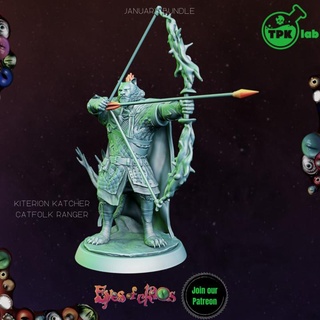 kiterion katcher catfolk ranger tpk lab Store archer barbarian cat dragons dungeons fantasy fighter rpg male bow tabletop dnd 32mm druid bowman ttrpg tabaxi supported 3d print model - Mito3D
