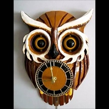 tinas owl clock moving eyes & garden 3d print model - Mito3D