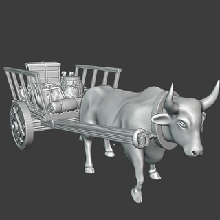 medieval small supply cart ox northern crusades miniatures Tabletop Characters & Creatures Historical Universe Vehicles Machines Store accessory historical model transport vehicle wargaming miniature wagon 28mm scenery crusader oxen 3d print model - Mito3D