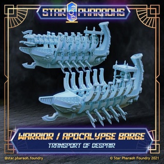 warrior barge apocalypse - star pharaohs pharaoh foundry Tabletop Characters & Creatures Sci-Fi Universe Vehicles Machines 40k boat egyptian ghost wargaming scifi ark 28mm necrons doomsday 3d print model - Mito3D