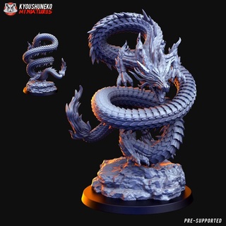 Mizuchi Wasser Drachen Kyoushuneko Miniaturen Tischplatte Zeichen Kreaturen Fantasie Universum Japan japanisch Yokai feudal 3d print model - Mito3D