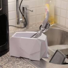 dish rack - drying elephant dryer & garden kitchen water household cutlery dry absorbing efficient 3d print model - Mito3D