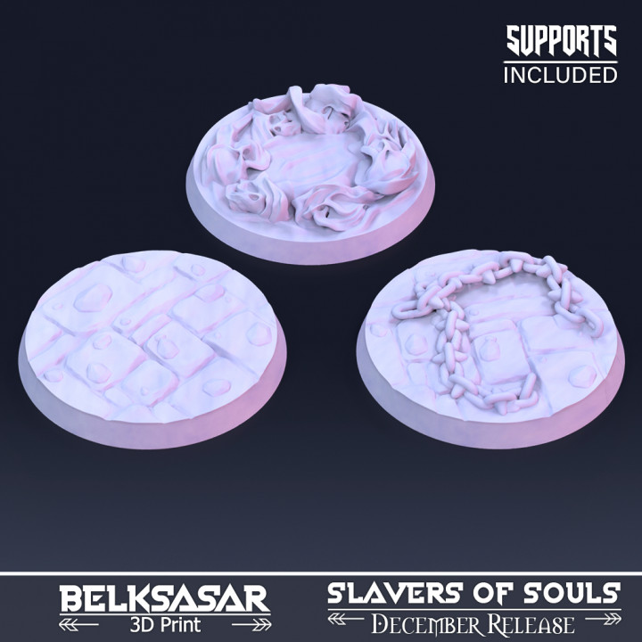 slaver souls bases belksasar 3dprint Tabletop 3D Printable Terrain Fantasy stone patreon soul chains 32mm 30mm 38mm 3D print model - Mito3D