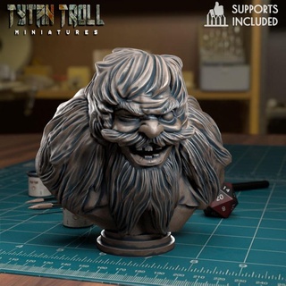 bridge keeper bust pre-supported tytantroll miniatures Store fantasy python monty busts 3d print model - Mito3D