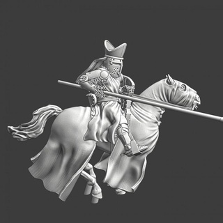 medieval bishop lund - charging northern crusades miniatures Tabletop Characters & Creatures Historical Universe Store battle figure hero historical knight model wargaming warrior commander miniature tiara 28mm lance scenery mounted warhorse 3d print model - Mito3D