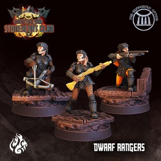 dwarf rangers crippled god foundry Tabletop Characters & Creatures Fantasy Universe Store female warrior beard rifle ranger crossbow dwarves cgf 3d print model - Mito3D