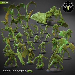 crypt nightmares horror troop bundle claybeastcreation Tabletop Characters & Creatures Fantasy Universe Store bat tomb undead vampire dead abomination zombi 3d print model - Mito3D