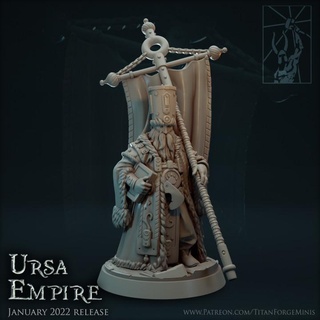 ursa empire war preacher titan forge miniatures Store boss fantasy hero leader rpg warhammer banner priest command skirmish kislev 3d print model - Mito3D