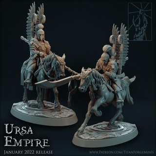 ursa empire imperial hussars titan forge miniatures archer bear fantasy foot sword cavalry lance knights warriors mounted gunner troop kislev 3d print model - Mito3D