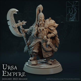 ursa empire boyka titan forge miniatures Store axe battle boss fantasy hero knight leader rpg chief wargame general skirmish kislev hussar 3d print model - Mito3D