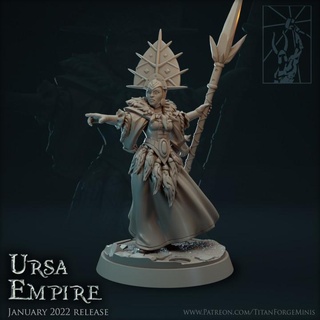 ursa empire zelina witch empress foot titan forge miniatures Store battle fantasy queen warhammer magic lord ice mage warlock kislev generel 3d print model - Mito3D