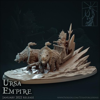 ursa empire zelina witch empress titan forge miniatures Store bear beast cold fantasy leader queen warhammer magic ice mage warlock general chariot kislev 3d print model - Mito3D