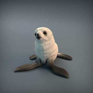 seal pup animal den miniatures Toys & Games Animal Creature Figures art baby cute fantasy figure nature realistic sculpture statue toy winter companion miniature wildlife puppy marine dnd presupported supported 3d print model - Mito3D