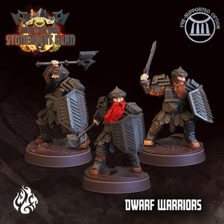 dwarf warriors crippled god foundry Tabletop Characters & Creatures Fantasy Universe Store armor axe fantasy modular plate rpg warrior beard hammer mace patreon dnd dwarves cgf stoneheart 3d print model - Mito3D