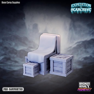 expedition scarcrest - base camp supplies broken anvil miniatures Store Tabletop 3D Printable Terrain Fantasy terrain winter penguin props tabletop dnd island tabletopgames mountains walrus scatter crates kobold ttrpg 3d print model - Mito3D