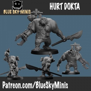 blesser docteur bleu ciel minis table personnages créatures Sci univers orc guerre miniature 32mm 3d print model - Mito3D