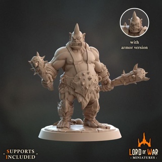 ogre warrior 3 modular presupported lord war miniatures Tabletop Characters & Creatures Fantasy Universe board dragons dungeons fantasy game roleplay rpg table top boardgames tabletop dnd 32mm dungeondanddragons lordofwar 3d print model - Mito3D