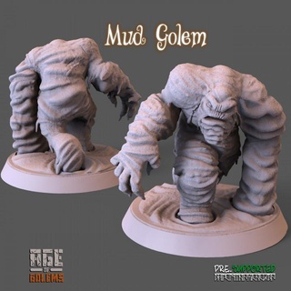 mud golem pose 2 - age golems goblin art studios Tabletop Characters & Creatures Fantasy Universe figurine games highdetail miniatures rpg support toys war 3dprinting boardgame tabletop wargame dnd 3dminiature ttrpg dndminiature dndcharacter miniaturefor3dprinting 3d print model - Mito3D