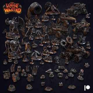 lodge wasted complete set - presupported dragon trappers Tabletop Characters & Creatures Fantasy Universe 3D Printable Terrain fantasy giant mad metal terrain truck sand worm cars band max motorcycles borderlands d&d dnd trucks hardcore 3d print model - Mito3D