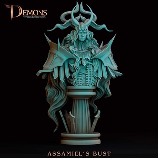 bust assamiel daimos awe draco studios demon collection rpg statue collectible dnd demons daemons 3d print model - Mito3D