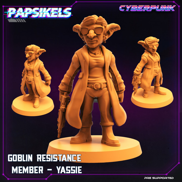 goblin resistance member yassie papsikels miniatures Tabletop Characters & Creatures Sci-Fi Universe Store female 3D print model - Mito3D