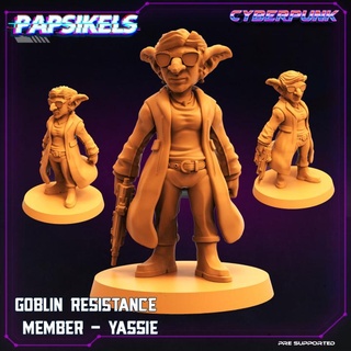 goblin resistência membro yassie papsikels miniaturas tampo mesa personagens criaturas Sci Fi universo loja fêmea 3d print model - Mito3D