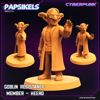 goblin resistência membro herói papsikels miniaturas tampo mesa personagens criaturas Sci Fi universo loja cyberpunk 3d print model - Mito3D