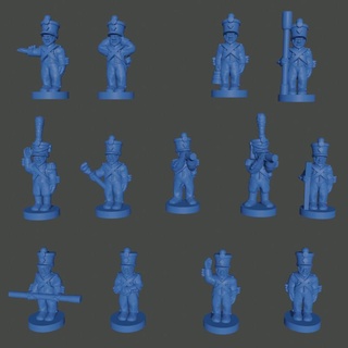 6-15mm french foot artillery crew 1808-12 nap-fr-9 henry turner Tabletop Characters & Creatures Historical Universe black epic france cannon supportless europe 6mm 10mm 15mm powder napoleonic asunder 3d print model - Mito3D