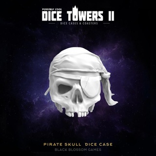 dc12 pirate skull dice case box possibly cool dice tower 2 black blossom games  Tabletop Tabletop accessories case decoration dice rpg terrain dungeon d&d dnd scatter  3d print model - Mito3D
