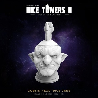 dc02 goblin head dice case box possibly cool tower 2 black blossom games Tabletop accessories axe decoration orc rpg terrain dungeon d&d dnd scatter 3d print model - Mito3D