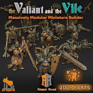 ultimate vile corrupted builder - 200+ parts adamant arsenal Tabletop Characters & Creatures Fantasy Universe axe game kit knight modular skull sword trophy zombie tabletop wargame elite kitbash valiant insects bugs dnd customize bits plague multi-part customizeable guts maggot multi-pose pests viscera 3d print model - Mito3D