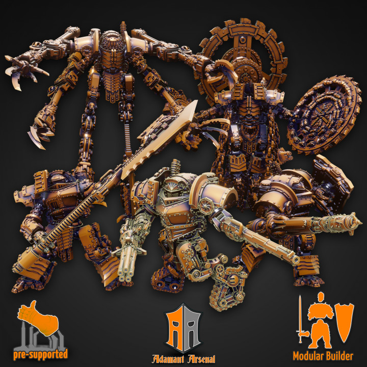 Kampf Roboter Baumeister 80+ Teile unnachgiebig Arsenal Tischplatte Zeichen Kreaturen Fantasie Universum Sci Fi Tafel Spiel modular anpassbar beweglich Mecha Kriegsspiel Kitbash multi part pose 3D print model - Mito3D