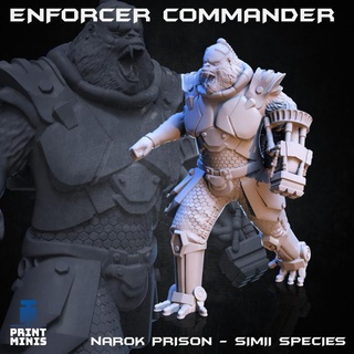 enforcer commander - simii species narok prison collection print minis Tabletop Characters & Creatures Sci-Fi Universe animal guard space gorilla ape security humanoid anthropomorphic crew 3d print model - Mito3D