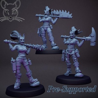 girl cultist doom night ratman forge Tabletop Characters & Creatures Sci-Fi Universe Store hammer chaos cultists chainglave 3d print model - Mito3D