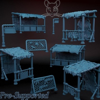 yeraltında Market fare adam dövme mağaza masaüstü 3D yazdırılabilir arazi Sci Fi Warhammer Necromunda 3d print model - Mito3D