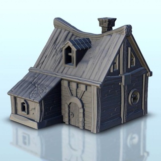 traditionnel maison 6 ferme médiéval paysage terrain jeu guerre hartolie miniatures table 3D imprimable boutique 3d impression accessoires architecture bâtiment fantaisie Jeu Jeux jouer marteau figures rôle donjon 3d print model - Mito3D