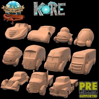 retro cars bundle 11 unique vehicles modular worlds Tabletop Characters & Creatures Sci-Fi Universe Vehicles Machines Store car engine city future mad motor rpg set vehicle wargaming warhammer zombie miniature necromunda dead kore max apocalypse walking town infinity 28mm scenery 32mm scatter past ttrpg deadzone 3d print model - Mito3D