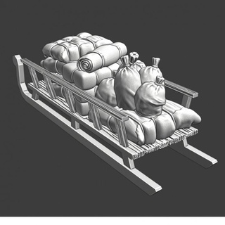 medieval sledge - fully loaded northern crusades miniatures Tabletop Characters & Creatures Historical Universe Vehicles Machines Store printable historical model terrain wargaming winter warfare modelling vehicles cargo wagon 28mm scenery supply goods habby 3d print model - Mito3D