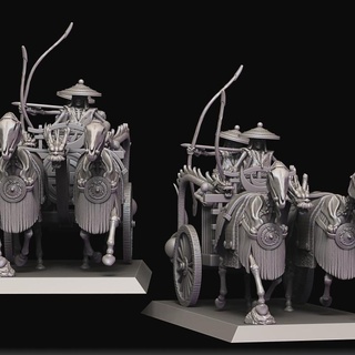 skeleton chariot bowmen spearmen raven twin miniatures Tabletop Characters & Creatures Fantasy Universe Store undead warhammer gamesworkshop gw ageofsigmar aos ninthage raventwinminiatures 3d print model - Mito3D
