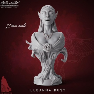 illeanna Büste Vampir unterstützt 75mm Bella nacht Minis Tischplatte Zeichen Kreaturen Fantasie Universum Ventilator Kunst Büsten Karikatur Spaß Halloween gruslig Untote stilisiert Ferien 3d print model - Mito3D