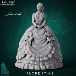florentine aristocrat presupported - 75mm bella nacht minis Fan Art Action Figures Tabletop Characters & Creatures Fantasy Universe dress elegant female gothic woman royalty corset 3d print model - Mito3D