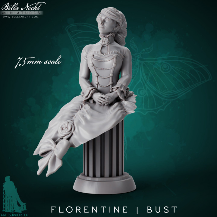 florentino busto bella noche minis mesa caracteres criaturas fantasía universo ventilador Arte bustos elegante hembra figura gótico mujer aristócrata 75 3D print model - Mito3D