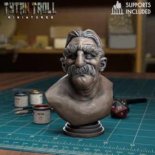 tashman bust pre-supported tytantroll miniatures Store fantasy hair old guy minis dnd barber baker busties 3d print model - Mito3D