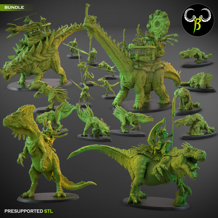 escalas estrelas feroz hospedeiro agrupar criação besta barro tampo mesa personagens criaturas Sci Fi universo loja dinossauro fantasia lagarto réptil 3D print model - Mito3D