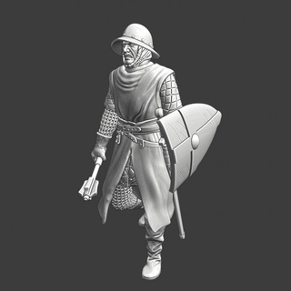 medieval teutonic sergeant - walking northern crusades miniatures Tabletop Characters & Creatures Historical Universe Store knight model warrior miniature order infantry toysoldier templar 28mm danish nordic lake crusader peipus 1241 3d print model - Mito3D