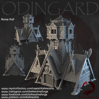 dark realms - odingard norse hall forge Store Tabletop 3D Printable Terrain Fantasy building fantasy terrain viking 3d print model - Mito3D