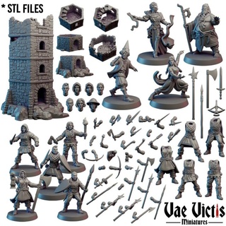 cold steel magic spells vollii complete collection pre-supported vae victis miniatures Tabletop Characters & Creatures Fantasy Universe Store 3D Printable Terrain fantasy modular rpg set wizard weapons tabletop wargame pack dnd scrolls scatter shaman apprentice mercenaries elementalist 3d print model - Mito3D