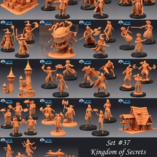 kingdom secrets set medieval & fantasy castle encounter pre-supported epic-miniatures eye knight monster rpg tower warhammer wizard magic sla enemy cook tabletop dungeon dnd adventurer pathfinder tavern npc tyrant supported pre 3d print model - Mito3D